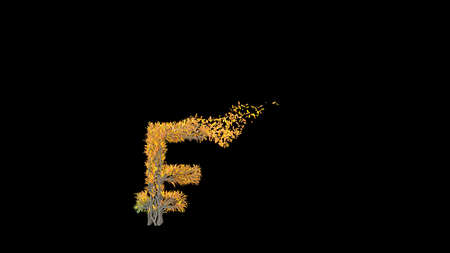 Growing Tree in a shape of a franc sign. 3D rendering.の写真素材