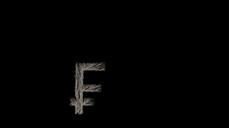 Growing Tree in a shape of a franc sign. 3D rendering.の写真素材