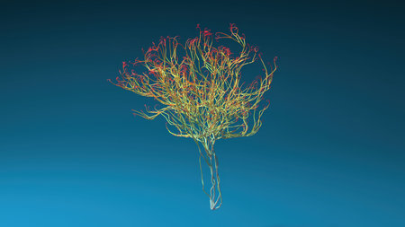 Human brain made out of lines. Brain medical Concept. 3D Rendering.