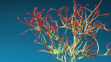Human brain made out of lines. Brain medical Concept. 3D Rendering.