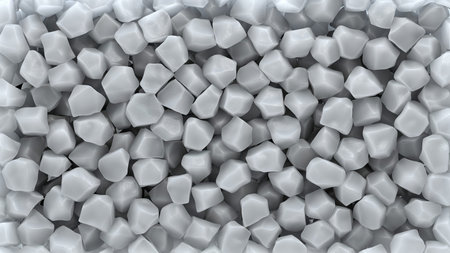 Ice snowy cubes covers the screen, 3D rendering.