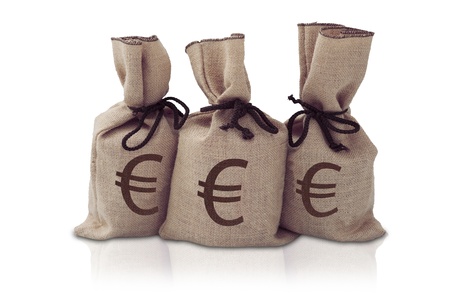 bags of eurosの写真素材