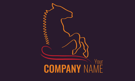 Creative stylized figure of a vector horse silhouette for corporate outline logo.のイラスト素材