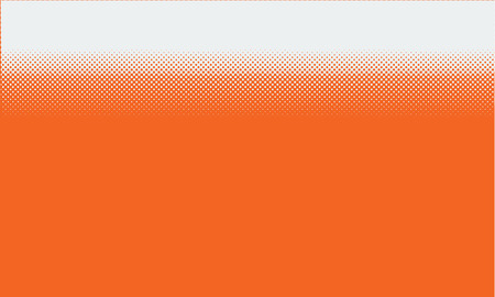 Illustrated Vector abstract orange background with halftone grunge dot style. White elegant halftone design for your top or bottom border.のイラスト素材