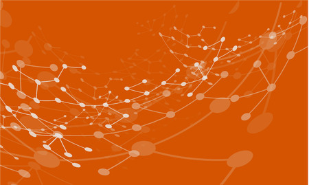 Abstract orange background medical substance and dna molecules. Vectorのイラスト素材