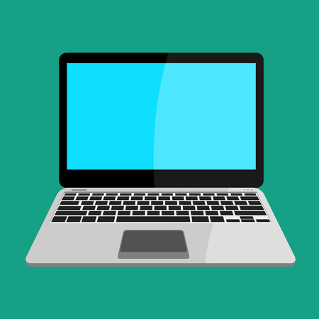 Isolated Laptop solid and flat color design illustration vector eps10のイラスト素材
