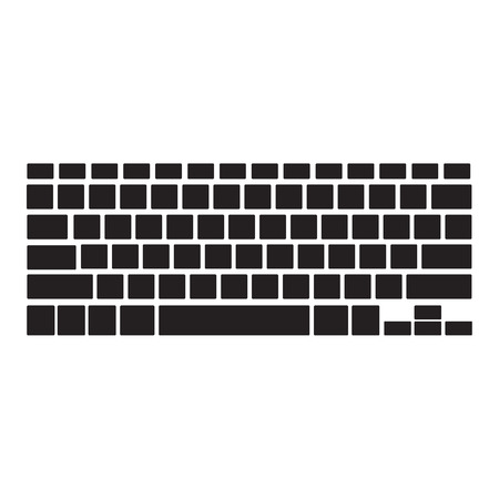 Computer keyboard buttons, view from top, isolated on white background, vector illustration.のイラスト素材