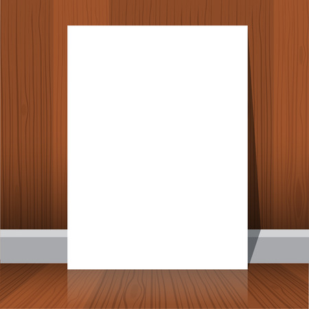 Blank white paper mock up on a wooden wall and roof background.のイラスト素材