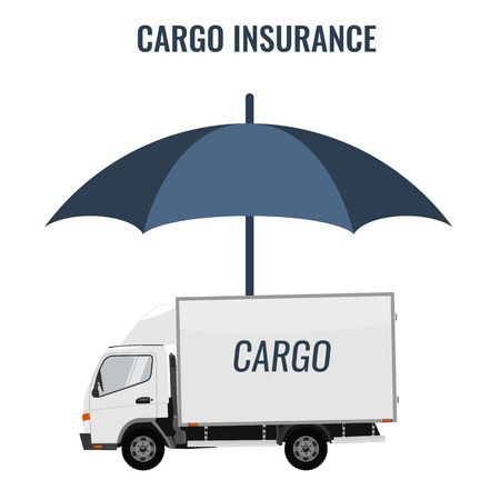 Cargo insurance guarantee of delivery. Flat color design icon. Secure shipping and deliveryのイラスト素材