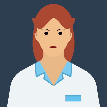Doctor woman character icon vector isolated. Flat style doctor character in uniform.のイラスト素材