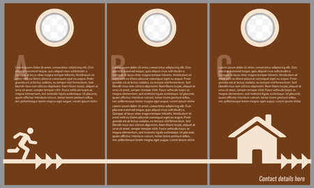 Illustrated brochure and flayer poster template with modern color styleのイラスト素材