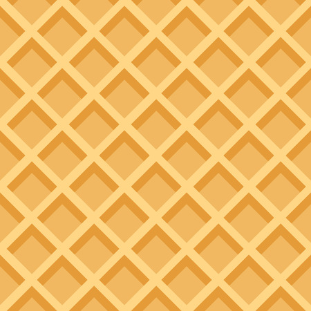 Waffles seamless vector pattern. Sweet and delicious food background with flat color designのイラスト素材