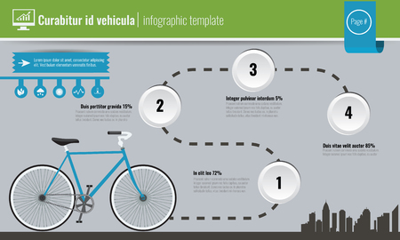 Ecology concept or world environment day concept infographic. Timeline road and bicycle. Vector illustration.のイラスト素材