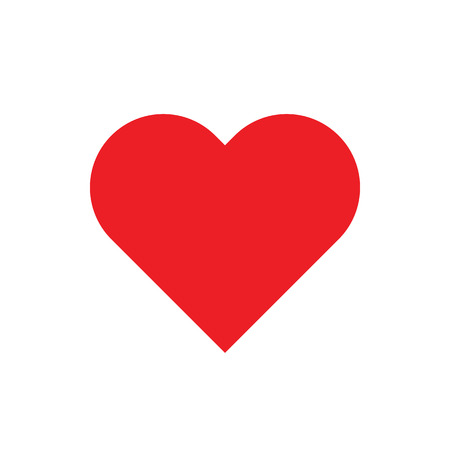 Heart Icon Vector love symbol. Flat color Valentine's Day sign, logo or emblem isolated on white backgroundのイラスト素材