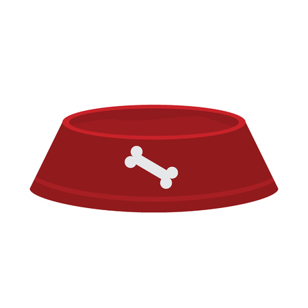 Vector red pets bowls for dry food and water isolated with solid and flat color design.のイラスト素材
