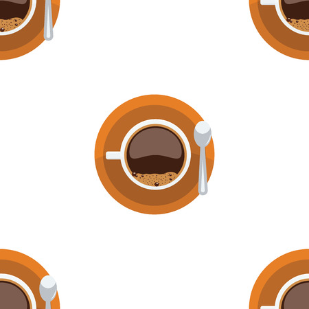 A Vector seamless pattern with coffee cups on a white background for package or textile design. Illustrated vectorのイラスト素材