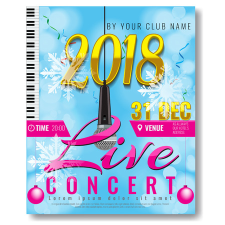 Trendy New year party poster template.のイラスト素材