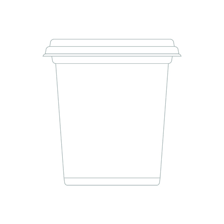 Plastic tub bucket container or package For dessert with trendy line style. Vector illustration.のイラスト素材