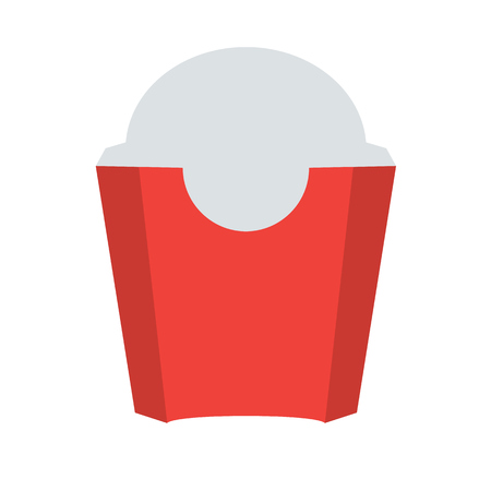 Paper french fries box front view. Vector Package design concept.のイラスト素材