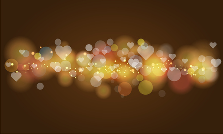 Blur heart bokeh for Valentines day holiday background. Luxury dark colored. Illustrated vector.のイラスト素材