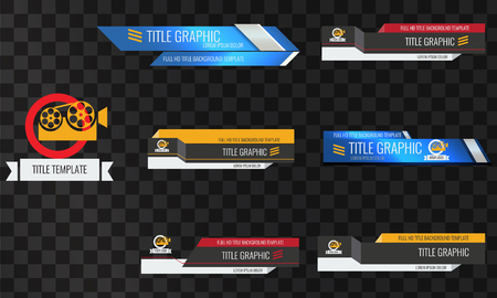 Set of Video headline title template. Unique banner design for videoの写真素材