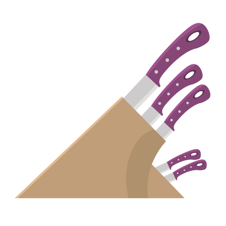 Vector Knife set with flat and solid color design.のイラスト素材