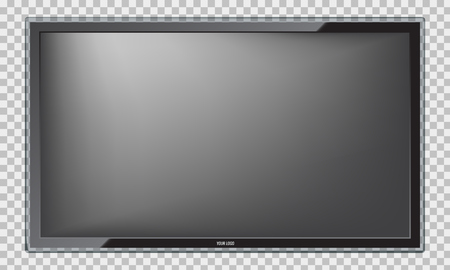 Modern Led TV screen with realistic reflection. Isolated Illustrated vector.のイラスト素材