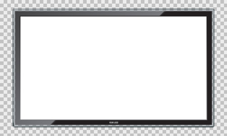 Modern Led TV screen with realistic reflection. Isolated Illustrated vector.のイラスト素材