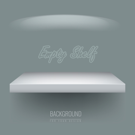 Realistic Empty shelf for exhibit your objects. Solid and minimalism design. Vector illustration.のイラスト素材