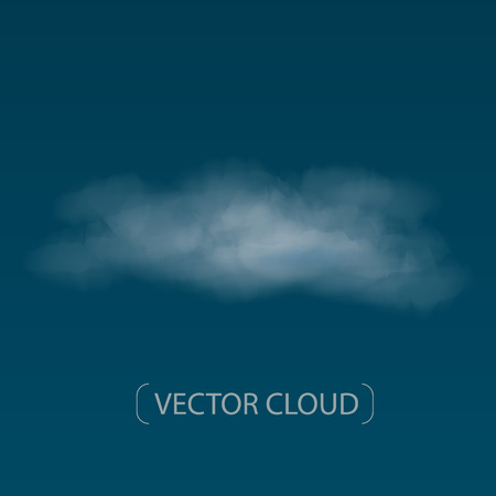 Realistic and high detailed vector cloud on blue background.のイラスト素材