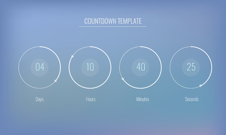 Part of the User interface Clock countdown template for application, UI elements. Design of countdown timer for coming soon or under construction action. Illustratev vector.のイラスト素材