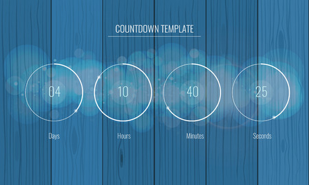 Part of the User interface Clock countdown template for application with wood background. Design of countdown timer for coming soon or under construction action. Illustratev vector.のイラスト素材