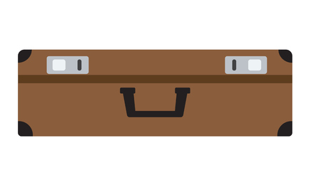 Suitcase side view. Solid and flat color. Vector illustration.のイラスト素材