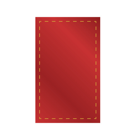 Red empty rectangle fabric ribbonのイラスト素材