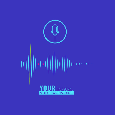 Sound wave for Personal assistant and voice recognition concept. Vector illustration.のイラスト素材