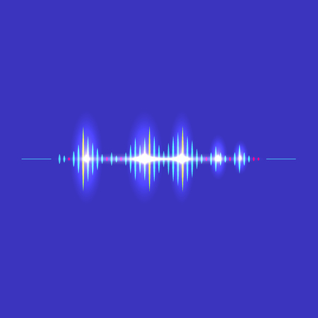 Sound wave rhythm symbol with minimalistic style. Wave consist of lines. Vector illustration.のイラスト素材