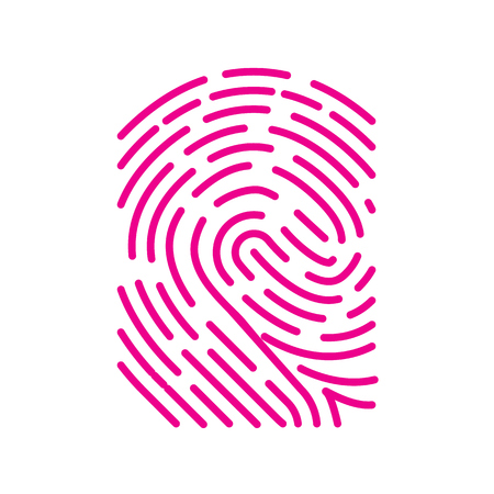 Fingerprint Scan Biometric concept Icon. Minimalism style vector illustration.のイラスト素材