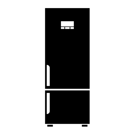 Vector refrigerator or fridge Icon. Black color vector illustration.のイラスト素材