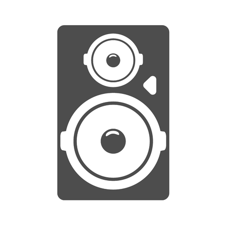 Black tall acoustic sound system or loudspeaker icon. Vector illustration.のイラスト素材