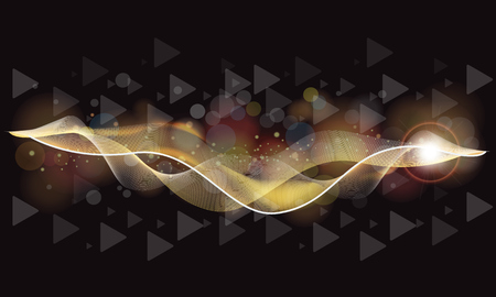 Soft glowing colored bokeh or abstract cosmic background with sparkling arrows and lights. Illustrated vector.のイラスト素材