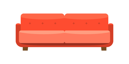 Modern and trendy sofa furniture for your room interior. Flat and solid color style vector illustration.のイラスト素材