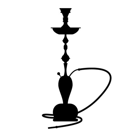 Hookah symbol in black. Hookah concept sign. Hand drawn vector illustration.のイラスト素材