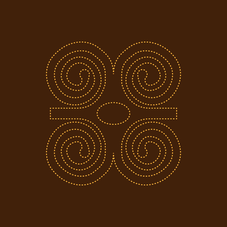 Humility with strength or symbol of wisdowm adinkra symbol. African tribal symbol. Vector illustration.のイラスト素材