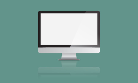Realistic large Monitor Display mock up. Vector illustration.のイラスト素材
