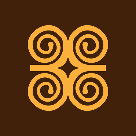 Humility with strength or symbol of wisdowm adinkra symbol. African tribal symbol. Vector illustration.のイラスト素材