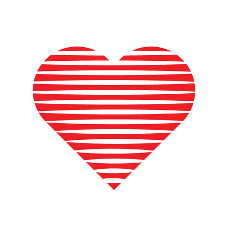 Heart icon consist of line textured patterns. Vector illustration.のイラスト素材