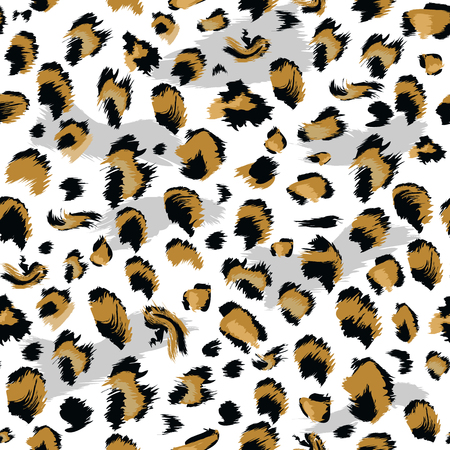 Leopard skin Seamless Pattern. Flat and solid color style Stylized Spotted Leopard Skin Background for Fashion, Print, Wallpaper, Fabric. Vector illustrationのイラスト素材