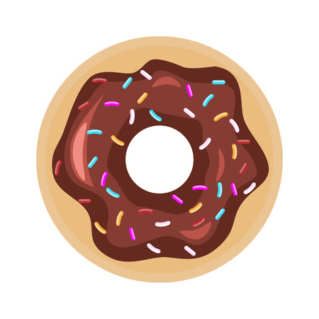 Chocolate Glazed Donut for your design. Vector illustration.のイラスト素材