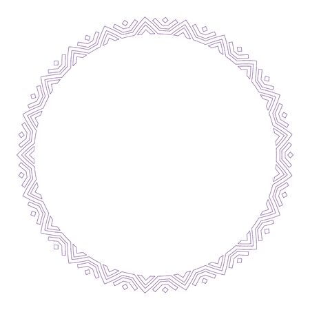 Decorative round frame border with antique baroque style for plate design. Vector illustration.のイラスト素材