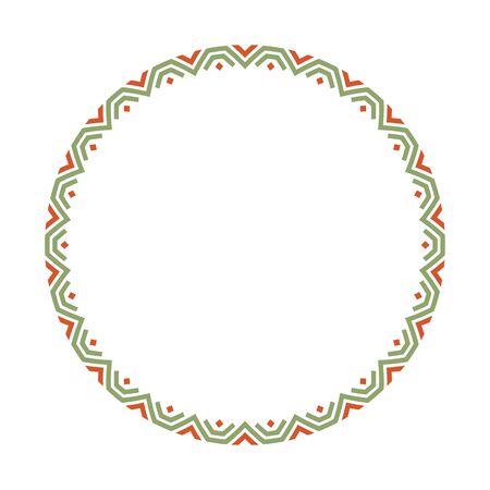 Decorative round frame border with antique baroque style for plate design. Vector illustration.のイラスト素材